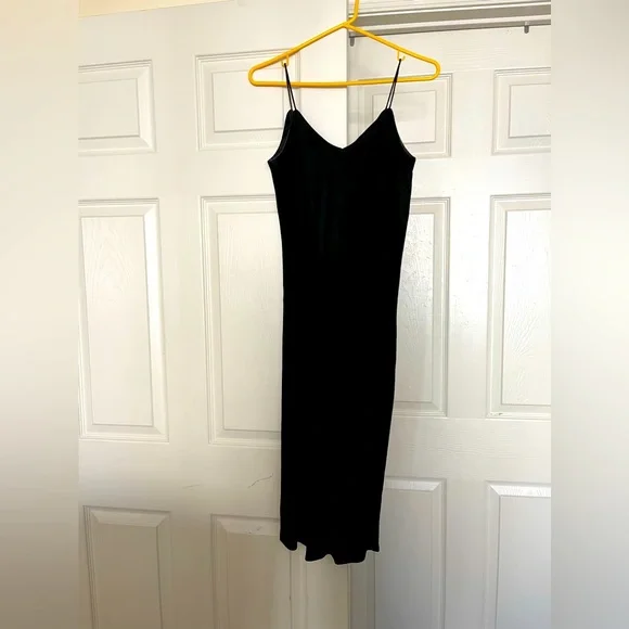 Black Suede Vintage 1980’s Dress - Picture 1 of 7